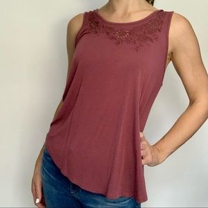 American Eagle Floral Cutout Tank - Small